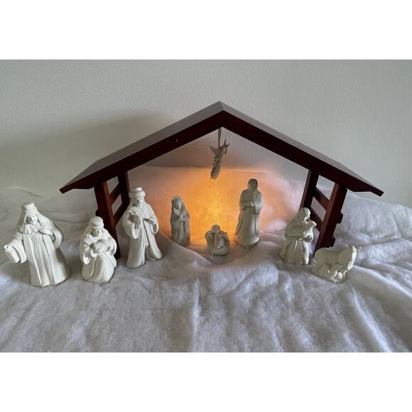 Vintage Lenox 2000 Christmas Nativity Set Ivory China 10 Pcs Crèche Original Box - Picture 1 of 16